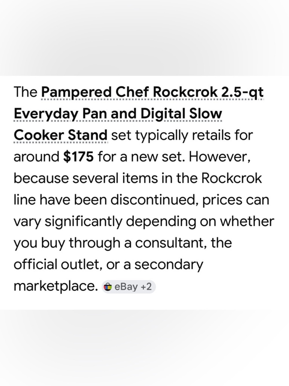 Pampered Chef Rockcrok 2.5-qt Slow Cooker Everyday Pan NEW WITHOUT ORIGINAL BOX - Picture 6 of 8